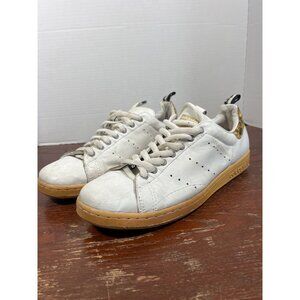 Adidas Stan Smith Mens Sneakers 10 US White With Leopard Heel Detail
